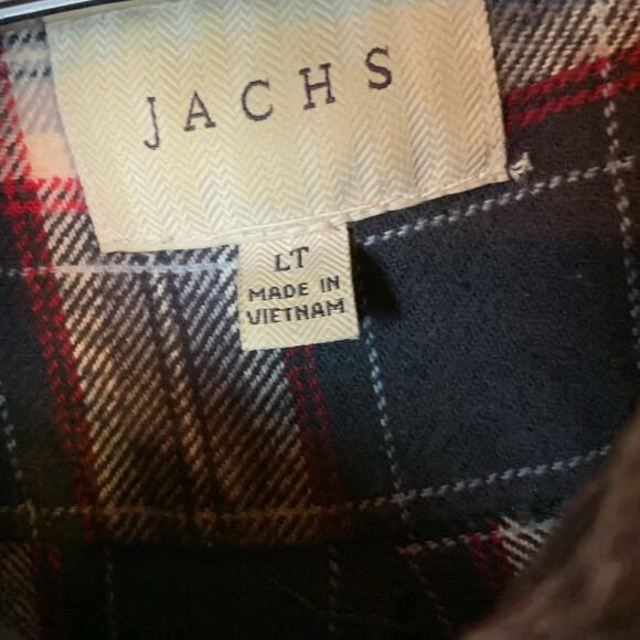 Jach's Heavy Plaid Flannel Shirt - Mens  LT - 100% Cotton Button Down - Picture 3 of 5